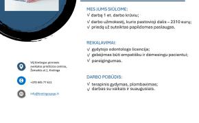 Kviečiame gydytoją odontologą prisijungti prie mūsų kolektyvo!